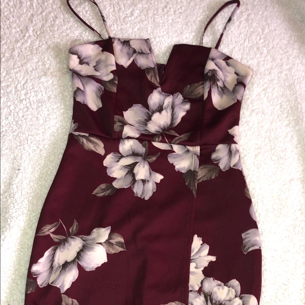 Burgundy floral dress